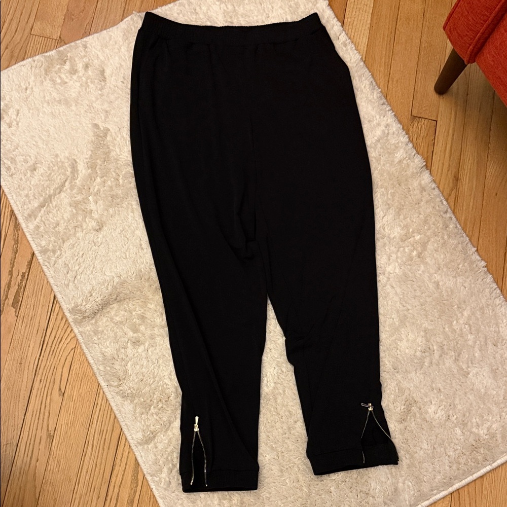 Susan Graver Black Elastic Waist Pants